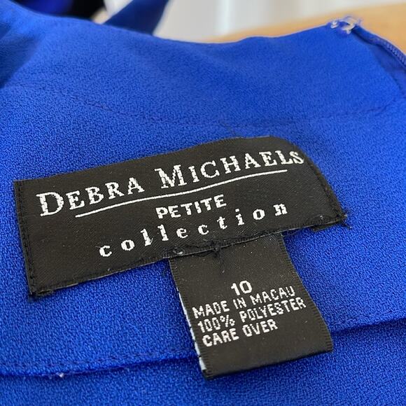 Debra Michaels Vintage Long Sleeve Blue Dress Size 10 P - Picture 3 of 8